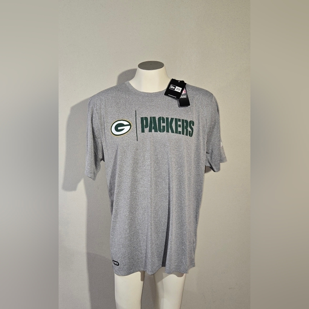NWT NFL Team Apparel New Era Green Bay Packers Tee Men's Size XL Gray